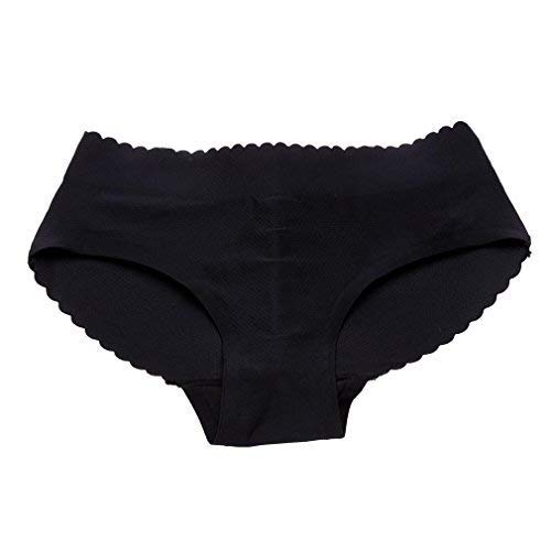 Ran's L Slip Galbante et Gainante Culotte Rembourrée Push Up Fesse sans Couture Culotte Hanche rembourré (Noir, M) Cover