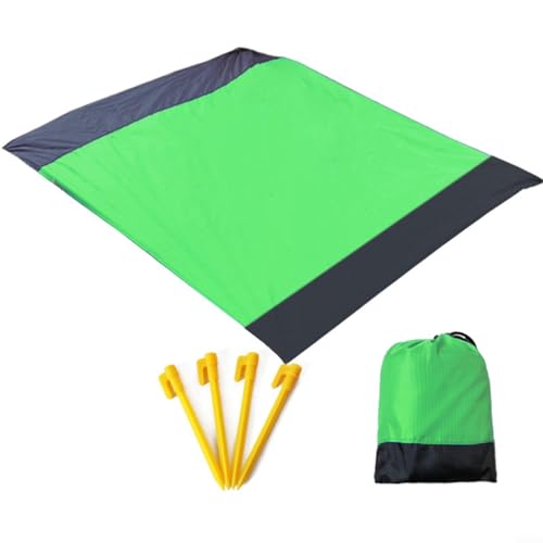 URPIZY Manta impermeable de playa 210T de tela Oxford, esterilla de pícnic, esterilla de camping, compacta y resistente (verde)
