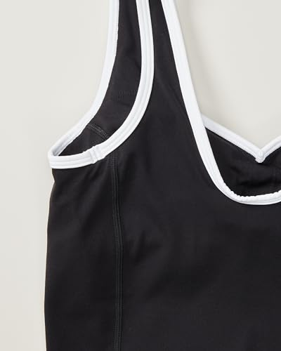 Amazon Essentials タンクトップ クロップ丈 カップ付き ブラトップ ライトサポート 配色トリム 吸湿発散素材 高通気性 クール トレーニングウェア ランニング スポーツ スーパーソフト レディース AEWM30808S25 の商品画像 8