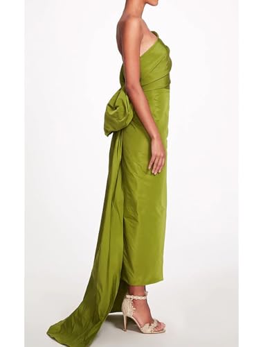 Sheath Evening Gown Elegant Prom Dress Sweep/Brush Train Sleeveless One Shoulder with Masquerade Dress 20244