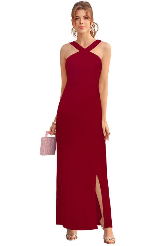 B_F_Solid Halter Neck Solid Bodycon Midi Dress for Women's & Girl'sMONA_4-picture-19
