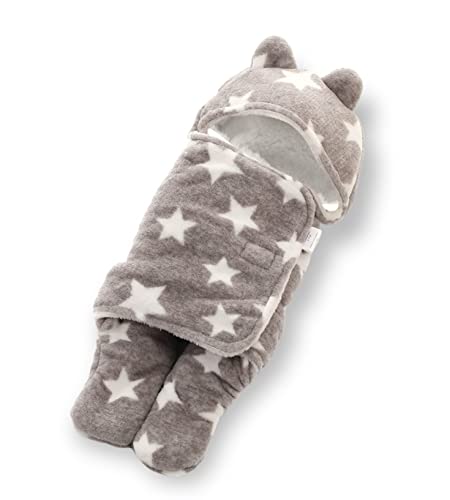 Image of BRANDONN Baby Blankets New Born Combo Pack of Wearable Swaddle Wrapper Security Blanket for Kids for 0-6 Month Babies (Grey, Navyblue, 70 cm x 70 cm)
