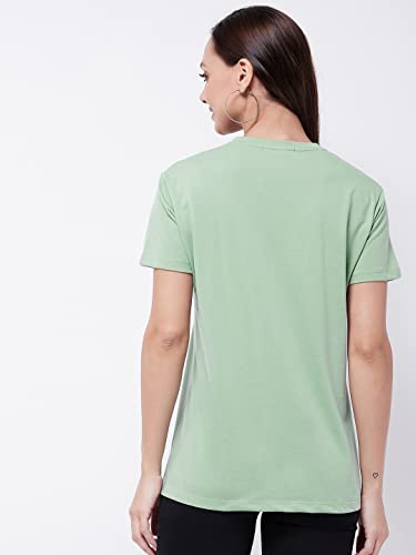 Image of Modeve Women Printed Cotton Blend Half Sleeve Round Neck T-Shirt for Summer