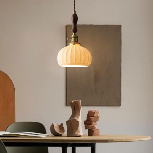 Lustre en céramique artisanale et design citrouille e27 - 5