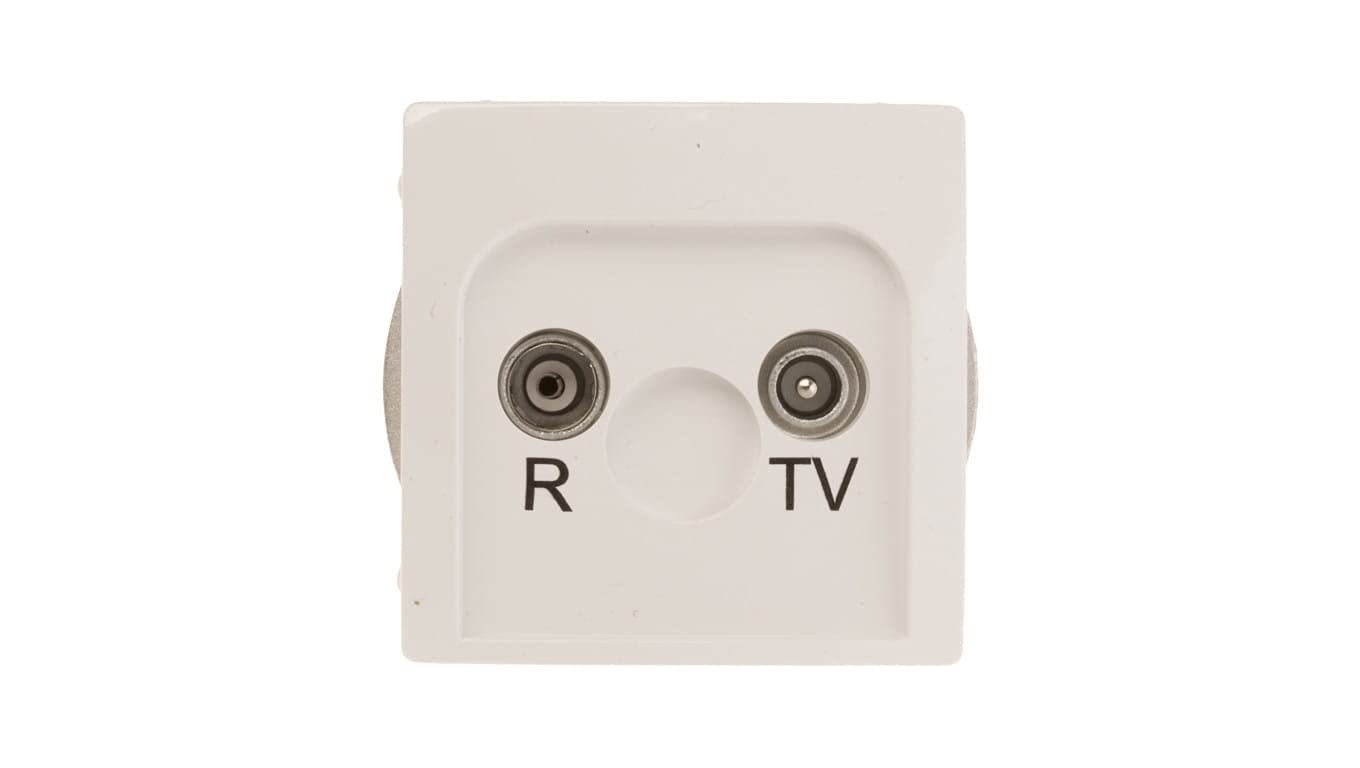 Prise de courant 75mm encastrer plastique blanc IP20 - 2