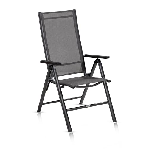 KHG Gartenstuhl Hochlehner Alu Klappstuhl, 8-Fach verstellbare...