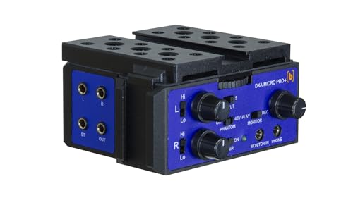 DXA-MICRO PRO+ Active Audio Adapter with Low-Noise Preamplifiers and Phantom Power for DSLRs and...
