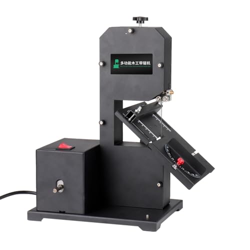 HaiZethonic Máquina De Sierra De Cinta De Mesa,Capacidad De Corte De 70 Mm, Garganta De 90 Mm,Corta Madera/Acrílico/Espuma, Mesa Inclinable (0-45°)