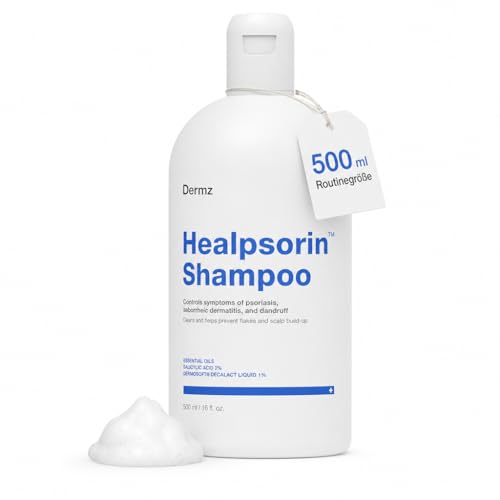 Healpsorin Shampoo - Pflegendes Kopfhautshampoo für schuppige, empfindliche & trockene Kopfhaut - Mit Salicylsäure, Urea & DERMOSOFT® DECALACT - Steroidfrei - 500ml