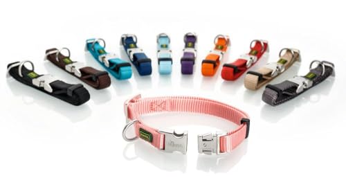HUNTER Vario Basic Alu-Strong Halsung, Hundehalsband, Nylon, Aluminium Steckverschluss, Petrol, XL