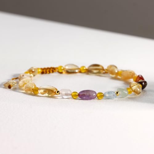 Image of 7 Chakra Crystals and Stones Anklet Irregular Tumbled Gems Beaded Ankle Bracelets for Women Spiritual Energy Meditation Yoga Healing Jewelry Mom's Gifts