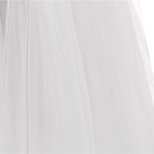 Vestido de tul para mujer con acabado premium falda de alta costura color porcelana 2