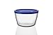 Pyrex Gotuj n Fresh - Okrągłe szklane naczynie do przechowywania z kobaltową niebieską plastikową pokrywką - 1,1 l (Ø 15 cm, wysokość 10 cm)