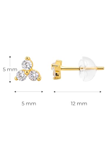 Image of S925 Sterling Silver Earrings, Hypoallergenic Stud for Women & Men | Minimalist Dainty Design, Solid 925 Sterling Silver or with 18K Gold Plate, Daily /Party Wear, Birthday Gift, Silver or Gold
