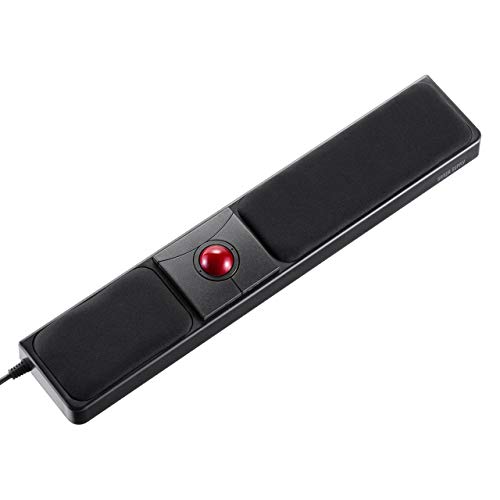 サンワダイレクト リストレスト付き トラックボール 有線 オートスクロール 左クリック/右クリック ケーブル長1.6m 光学式センサー 400-MA131