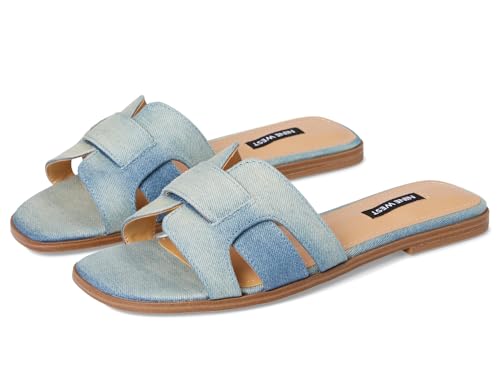 Nine West Women's Germani Sandal, Light Blue Denim 450, 5