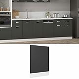 Chenshu Geschirrspülerblende, Frontblende Geschirrspüler, Dekorplatte Geschirrspüler, Geschirrspüler Blende Vollintegriert, Grau 45x3x67 cm Spanplatte