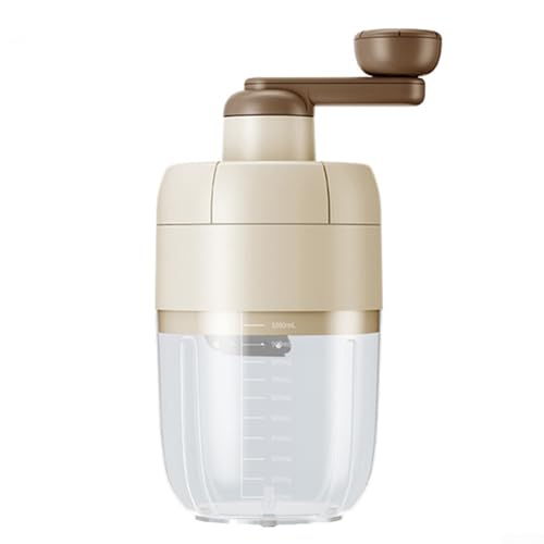 Niceminiwall Máquina trituradora de hielo manual con cuchillas de acero inoxidable, capacidad de 1000 ml, máquina de hielo afeitado para conos de nieve, batidos y bebidas de verano, portátil para