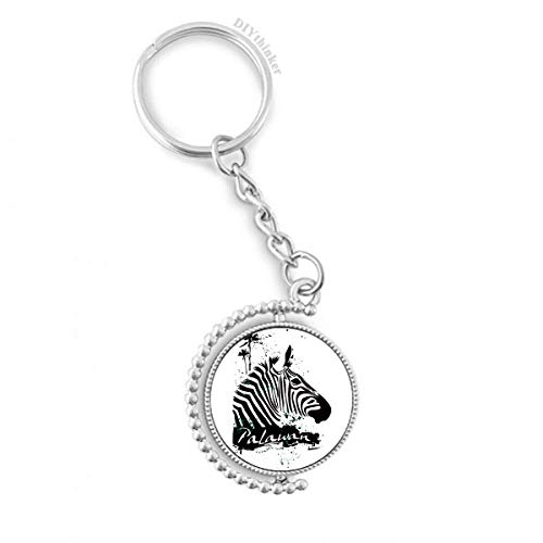 Llavero giratorio Palawan con estampado de animales tropicales para llaves y accesorios