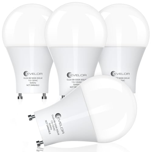 GU24 LED Bulb 60W Equivalent 5000K Daylight 9W 4-Pack