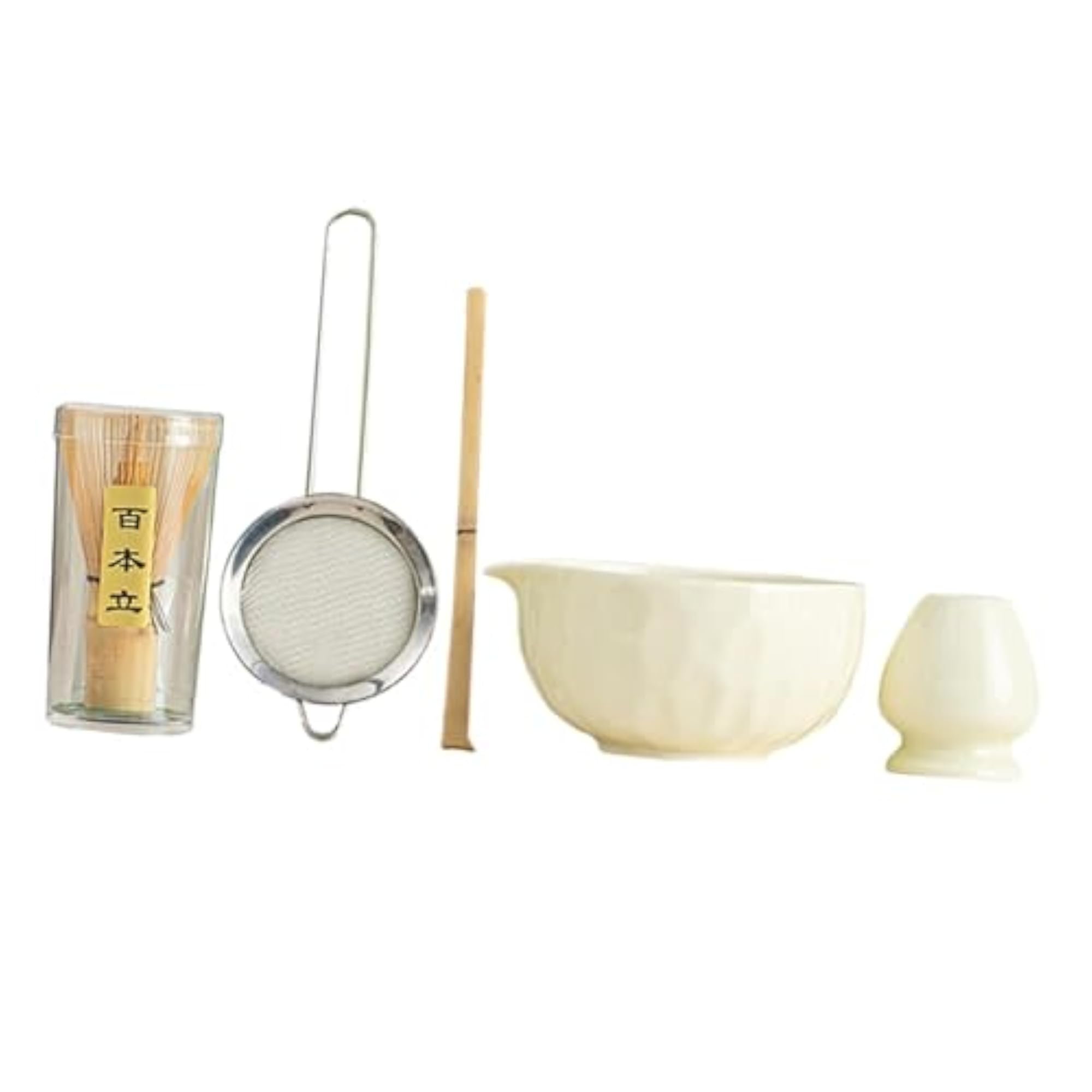 5X Matcha Set, Bamboo Spoon Sifter Handcrafted Portable Whisk