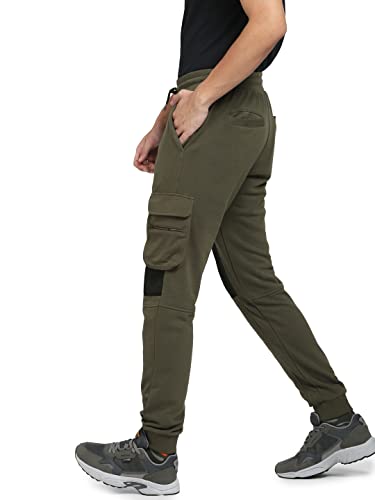 Image of Jack & Jones Men's Mid Rise Polyester Blend Regular Fit Trackpants