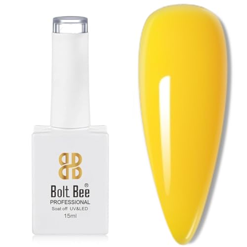 Image of Bolt Bee Mango Color Gel Nail Polish Soak Off UV Gel DIY at Home Manicure Salon Nail Art (38, 15ml)