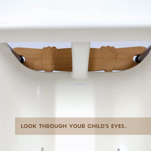 Image of High Chair Footrest, Adjustable Non-Slip Natural Wooden Foot Rest for Baby HighChair Footrest, Foot Rest for High Chair Baby Compatible with IKEA Highchair Accessories