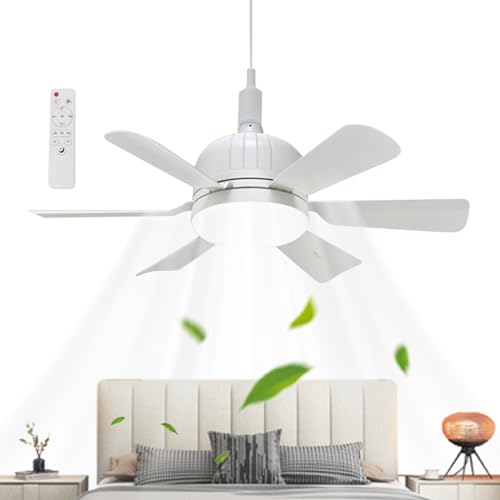 Glugahrif Ventiladores de Techo con Lámparas, Ventilador de Techo E27 para Dormitorio, Ventilador 3 Velocidades para Comedor Cocina Garaje Tienda Apartamento Propietarios