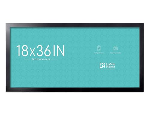 LaVie Home 18x36 Picture Frame Black 18 x 36 Panoramic Picture Frame for Wall Decoration Classic Black Minimalist Style Suitable for Decorating Houses Offices Hotels1 Pack