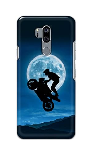 Image of Printed Hard Back Cover for LG G7 ThinQ | LG G7 Plus Back Cover (Biker On Moon) -190724(DP)