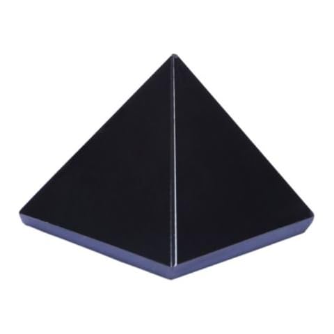 Powerful Energy Charged Natural Obsidian Pyramid Black Color Semi Precious Gemstone with eBook About Crystals Healing Cover