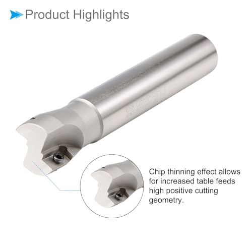 Image of Indexable End Mill, 2 Flutes 1.2 inch Cutting Diameter, 90 Degree BAP400R R0.8 for APMT1604 Carbide Insert - (Applications: for Steel Milling)