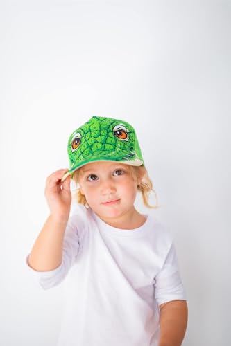 BRIEF INSANITY Kids Alligator Animal Hat - Durable Youth Baseball Style Cap with Adjustable Backstrap - Green Gator Print Hat for Kids3