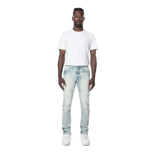 Smoke Rise Men Wave Effect Jeans S24 Slim (Pier Blue)4