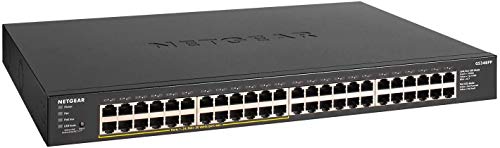 NETGEAR-Switch-PoE-de-48-Puertos-GS348PP-Switch-Ethernet-Unmanaged-Switch-Gigabit-con-24-x-PoE-a-380W-montaje-sobremesabastidor-metal-resistente