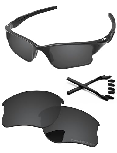 PapaViva Replacement Lenses & Rubber Kits for Oakley Half Jacket 2.0 XL OO9154 62mm Sunglass Solid Black Polarized