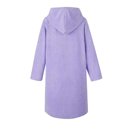 Image of MissShorthair Hooded Towel Robe for Kid, Zipper Beach Cover Up, Swim Changing Robe for Boy, Girls Bath Towelling Poncho