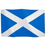Runesol Bandera Nacional De Escocia 3x5, 91x152cm, Bandera De La Cruz De San Andrés Saltire, 4 Ojales Esquina, Celebraciones Escocesas, Banderas Premium, Impermeable, Interior, Six Nations Rugby