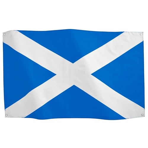 Runesol Bandera Nacional De Escocia 3x5, 91x152cm, Bandera De La Cruz De San Andrés Saltire, 4 Ojales Esquina, Celebraciones Escocesas, Banderas Premium, Impermeable, Interior, Six Nations Rugby