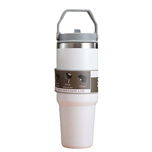 Taza térmica de acero inoxidable, 900 ml, a prueba de fugas, botella de agua térmica de doble pared, tazas de café aisladas al vacío, taza de viaje de café con tapa