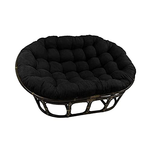 YHKJ Waterproof Papasan Chair Cushion, Double Papasan Thicken Round Nest Rattan Pads Hanging Egg Chair Cushion with Ties for Hammock Swing Garden Patio Indoor Outdoor,Black,10080cm