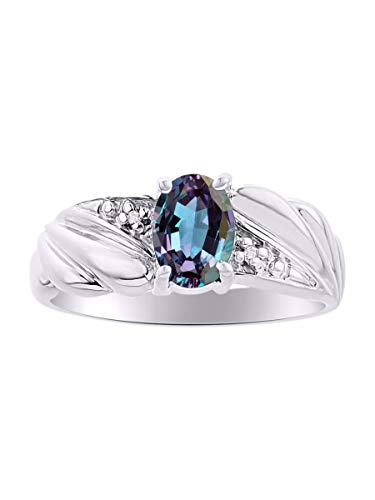 Bague pierre précieuse ovale RYLOS diamants argent 925 femme