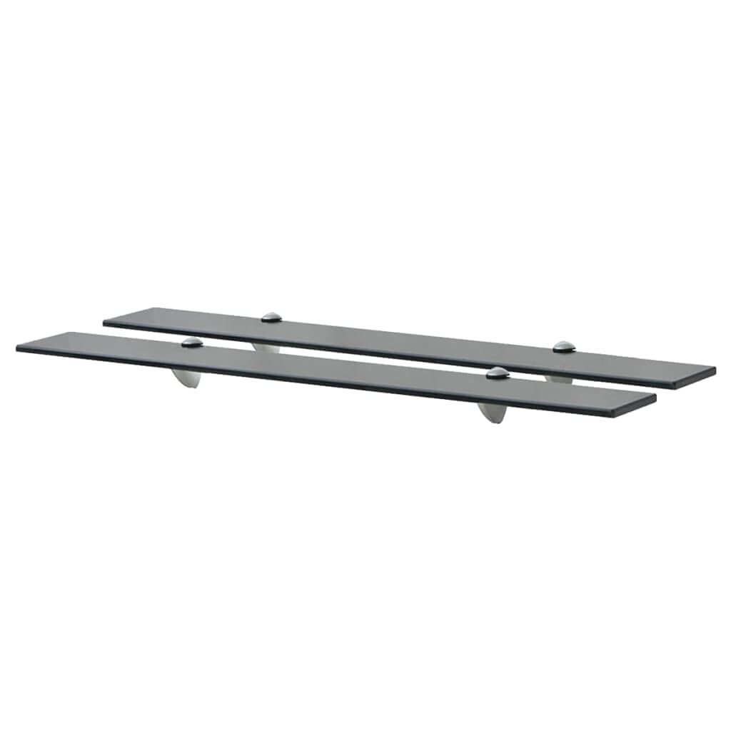Estantería flotante de cristal negro de 80 x 20 cm, 8 mm, de cristal de seguridad, para salón, baño, dormitorio