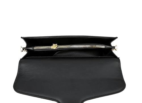 Image of Diva Dale Signature Canvas Shoulder Bag, Brown Leather with Monogram Pattern, Gold Hardware, Adjustable Strap
