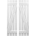 Ekena Millwork ARW102SB415X65WHH Americraft Four 2 Exterior Real Wood Spaced Board-n-Batten Shutters w/Z-Bar (Per Pair), 15 1/2"W x 65"H, White