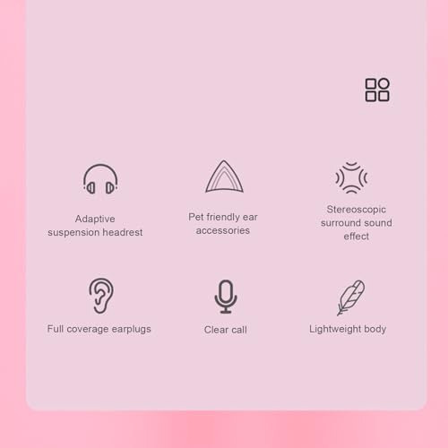 Image of Denash Cat Ear Headphones, Wired RGB Gaming Headset with Mic, Luminous Noise Reduction Over Ear Cute Headphones for Gamers (White Pink with Cat Ears Decor)