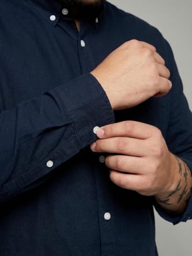 Image of Urbano Plus Men's Cotton Full Sleeve Regular Fit Solid Oxford Shirt with Button-Down Collar