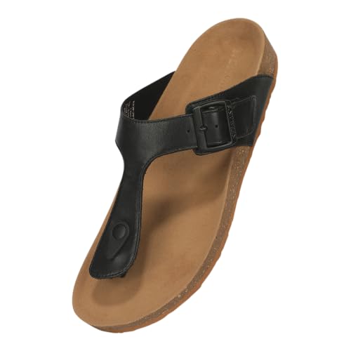 Image of Neeman's Cork Thong Sandals | Sandals for Men | Stylish & Fashionable | Lightweight Comfortable Durable | Slip On Adjustable Strap Sandals for Men | Everday Comfort Chappal (Tan, UK10)