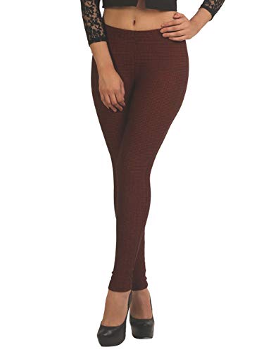 Image of Frenchtrendz Women's Cotton Spandex Jacquard Stretchable Slim Fit Jegging with Back Pockets